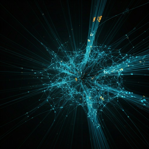 抽象的なデジタルネットワークのビジュアル